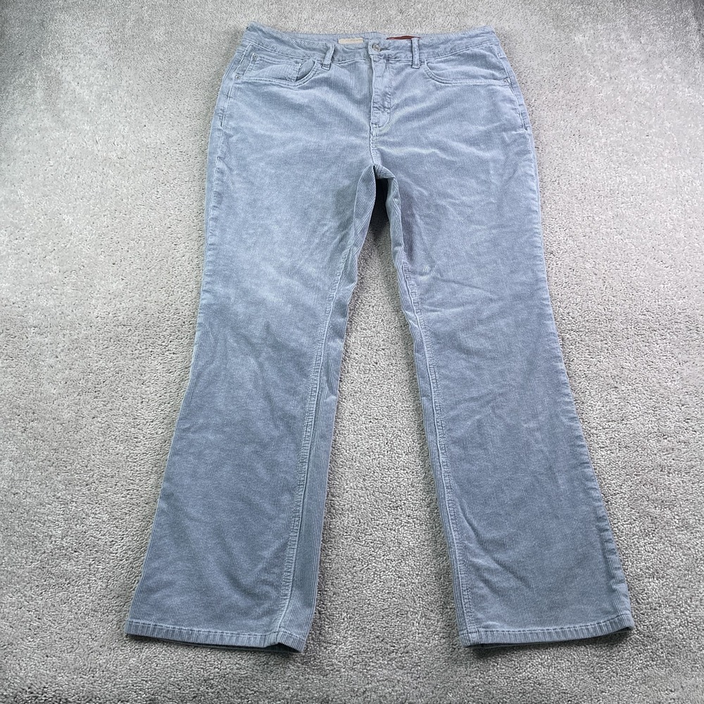 Pilcro Pants Womens 33 Tall Grey Corduroy Yaya Mid Rise Crop‎ Flare Stretch